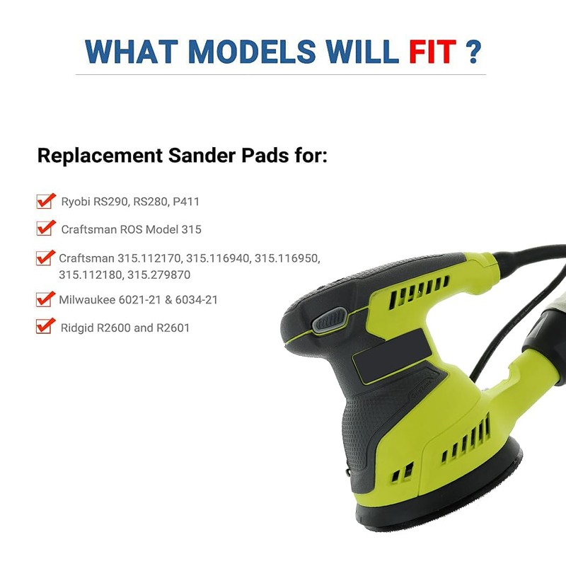 5 Inch Sander Hook and Loop Replacement Pad for Ryobi