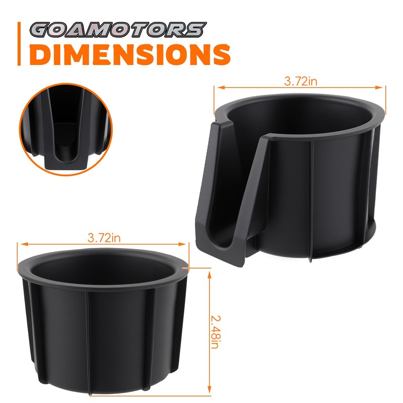GoaMotors 2pcs Center Console Cup Holder Insert Left Front &