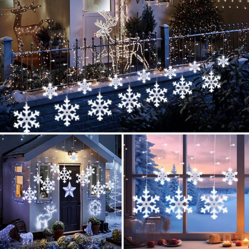 Brightown 13FT Snowflake String Lights 192 LED 12 Modes Timer