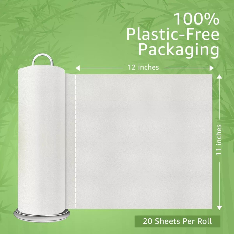 Ibambo Reusable Bamboo Paper Towels - 2 Rolls, Ecofriendly, Washable,