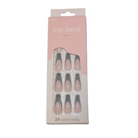 24pcs Nails Long Press On Nails For Reusable Fake Nails With Designs Beautiful Suitable For Weddings, Parties, Festivals For Girls And Women