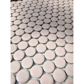 district II Light Pink Penny Round Mosaic Tile For Wall & Floor