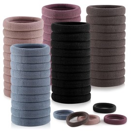 100 Pcs Ligas para Cabello Elásticas, Donas para el Cabello Mujer, Scrunchies para Cabello Sin Costura, Lazos de Pelo de Algodón para Coleta, Accesorios para el Cabello para Niña (Color Oscuro)