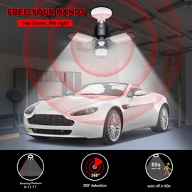 Craftersmark Motion Sensor Garage Light, 80W Garage Lights Ceiling Led Motion Activated,Dusk to Dawn Sensor Lights,Ultra Bright LED Shop Light Bulb,Screw in Shop Lights for Barn,Basement(2Pack)