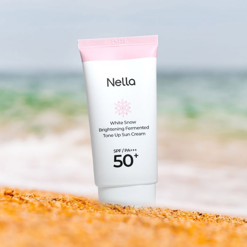 White Eye Glow Fermented Whitening Pink Tone Up Sun Cream