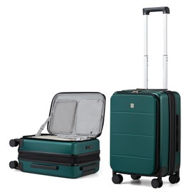MILADA Expandable Carry On Luggage 22x14x9 Airline Approved Top Opening Hard Shell Suitcases TSA Carry On Luggage With Wheels 20 inch Carry On Suitcase Travel Luggage Carry On Bag, Blackish Green