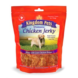 Kingdom Pets Chicken Jerky Dog Treats with Only 3 Ingredients and No Fillers, 3 Pound Bag