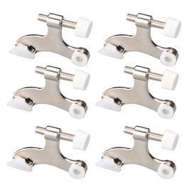 Lyaciomn 6Pcs Hinge Pin Nickel Color Door Stopper Adjustable Heavy Duty Hinge with Rubber Bumper to Reduce Damage Wall Dents