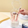 CAIRIAC Soporte hexagonal para brochas de maquillaje con tapa acrílica,