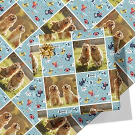 Printster Dog Grid Wrapping Paper - Add Any Photo-5m Roll - 594mm x 5000mm