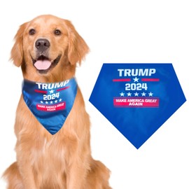Trump Dog Bandana, Dog Bandanas Breathable Pet Triangle Scarf, Make America Great Again, American Flag Trump Bandana for Medium Large Dogs