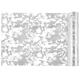 AUAUY 1 Roll of Table Runner, Silver, 28 cm x 10 m Table Runner, Shiny Table Runner, Polyester Table Decoration for Parties and Celebrations such as Birthdays, Weddings, Baby Showers, Christenings,