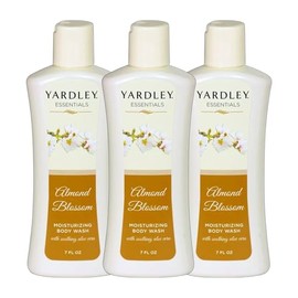 Yardley Essentials Almond Blossom Moisturising Body Wash with Soothing Aloe Vera, 7 fl oz, 207mL | 3 Pack | Click ‘Customise Now’ for More Bulk Buy Options!
