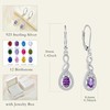 Lwsary Oval Cut Dangle Drop Earrings 925 Sterling Silver Amethyst