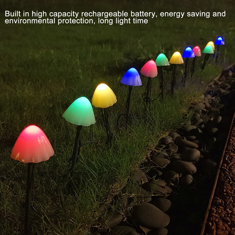 Mushroom Shaped Solar Light String Waterproof Dustproof Landscape Light with