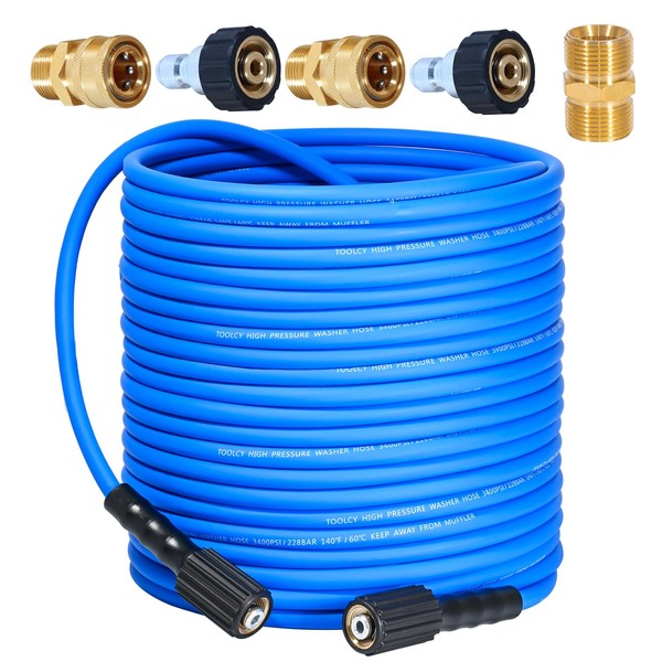 TOOLCY 3400 PSI Pressure Washer Hose 100ft Super Flexible Kink