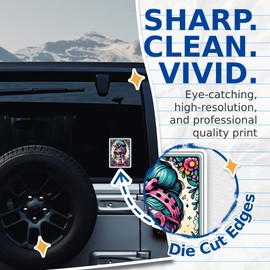 (2 Pack) La Chingona Stickers - Funny Mexican Hispanic Tarot Card Sticker - 5 Inches On Longest Side - Premium Vinyl - for Cars, Trucks, Skateboards, Laptops - Made in USA - BMCS0494