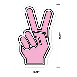 MightySkins Peace Hand Peel and Stick Art Removable Cute Stylish Funny Cartoon Dorm Room Decor Vinyl Wall Decals Sticker, 36" On Its Longest Side