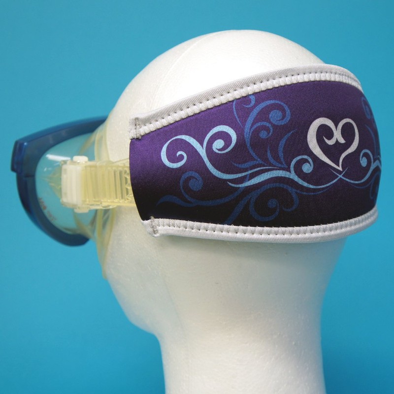 SeaCanary Snorkeling Diving Mask Strap Cover Tribal Heart Blue
