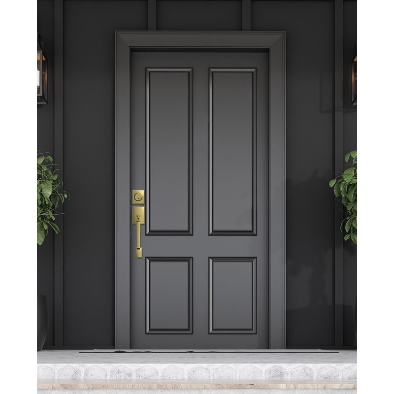 Mensarix Front Door Handle and Deadbolt Set, Gold Front Door