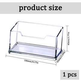 Zisqerts Professional 1 Slot Acrylic Business Card Holders for Desk Transparent Desktop Business Card Display Stand Organizer Horizontal Desk Accessory (1 PCS)
