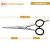 TK Five Star Professional 5 Inch Small Sharp Beard Scissors