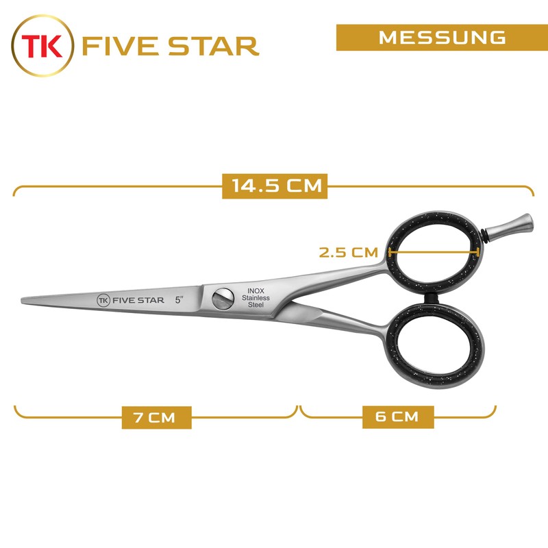 TK Five Star Professional 5 Inch Small Sharp Beard Scissors