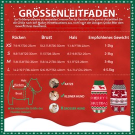 HYLYUN Cat Christmas Jumper 2 Packs for Small Dogs Christmas Jumper Pet Reindeer Snowflake Jumper for Kittens and Puppies