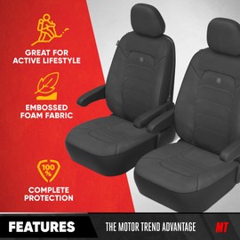 Neoprene Advantage Waterproof Seat Covers - Truck, Van & SUV Seat Covers for Cars – Front Seat Cover Set with Airbag Compatibility, Universal Fit for Car Seats, Black (Armrest Covers Not Included)