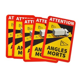 MDlabels Pack of 5 Angles Morts for Trucks, Buses and Caravans 25 x 17 cm Sticker Sign France with UV Protection Especially for Outdoor Use
