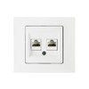 Gunsan Moderna Data Connector 2 Way CAT6 Internet Network White