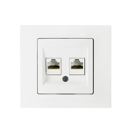 Gunsan Moderna Data Connector 2 Way CAT6 Internet Network White