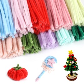 LOMIMOS 1000Pcs Pipe Cleaners Craft,Pipe Cleaners Chenille Stem Colorful for Kids Craft Supplies Home DIY Handmade Art (10 Color)