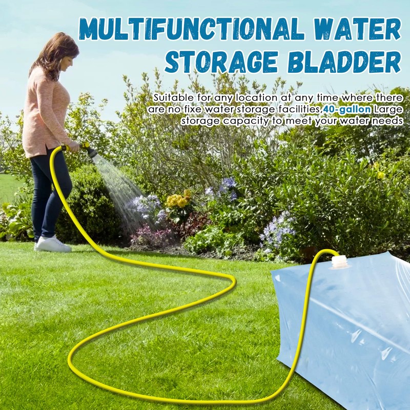 3 Pack 40 Gallon Water Storage Bladder, Heavy Duty Food-Grade