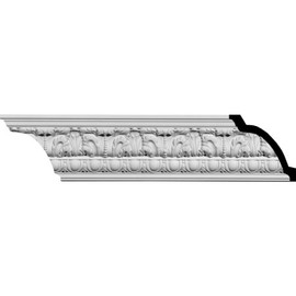 Ekena Millwork MLD04X03X06CO Colton Egg & Dart Acanthus Crown Moulding, 4 1/2"H x 3 7/8"P x 6"F x 94 1/2"L, Factory Primed