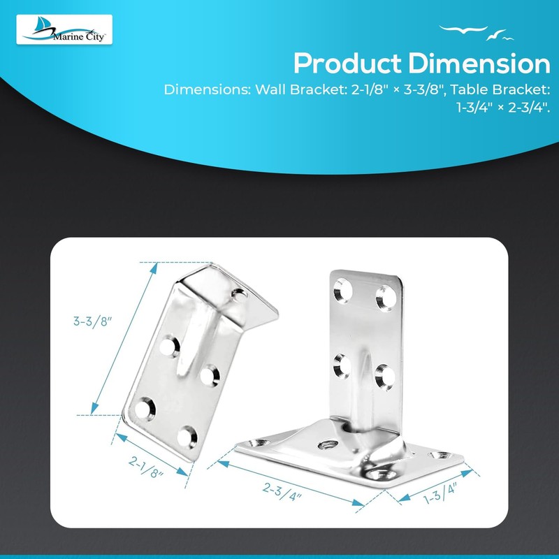 MARINE CITY Stainless Steel Removable Table Bracket – Strong &