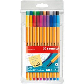 STABILO point 88 con 20 rotuladores en colores surtidos
