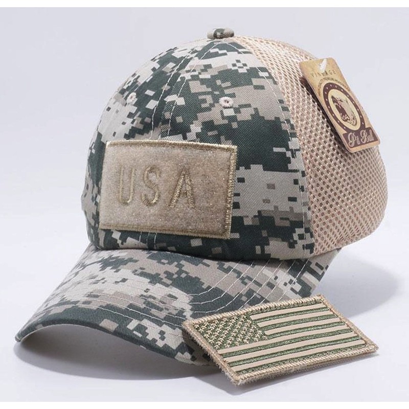 Pit Bull U.S. Flag Detachable Patch Micro Mesh Trucker Baseball