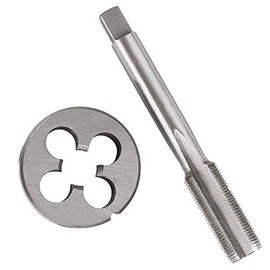 M12 x 1.25mm HSS Metric Tap And Die Set Thread Tap And Round Thread Die Right Hand HSS Taper Silver Tone (2Pcs)