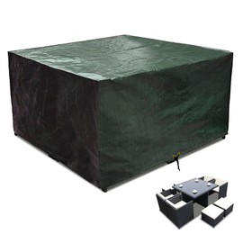 RICHIE Cube Garden Furniture Covers Waterproof, 125x125x71cm Outdoor Patio Rattan Cube Set Cover, Garden Square Table Cover, Windproof, Anti-UV for Chair and Table Rattan Sofa Furniture Cover