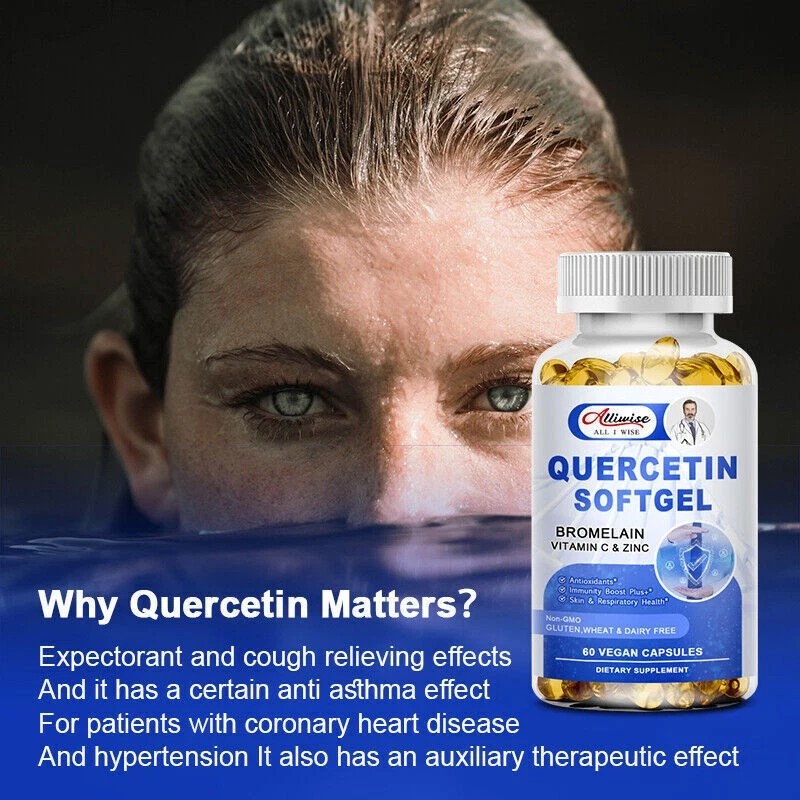 Alliwise Quercetin 1000mg With Bromelain - Natural Immune supplement, 240