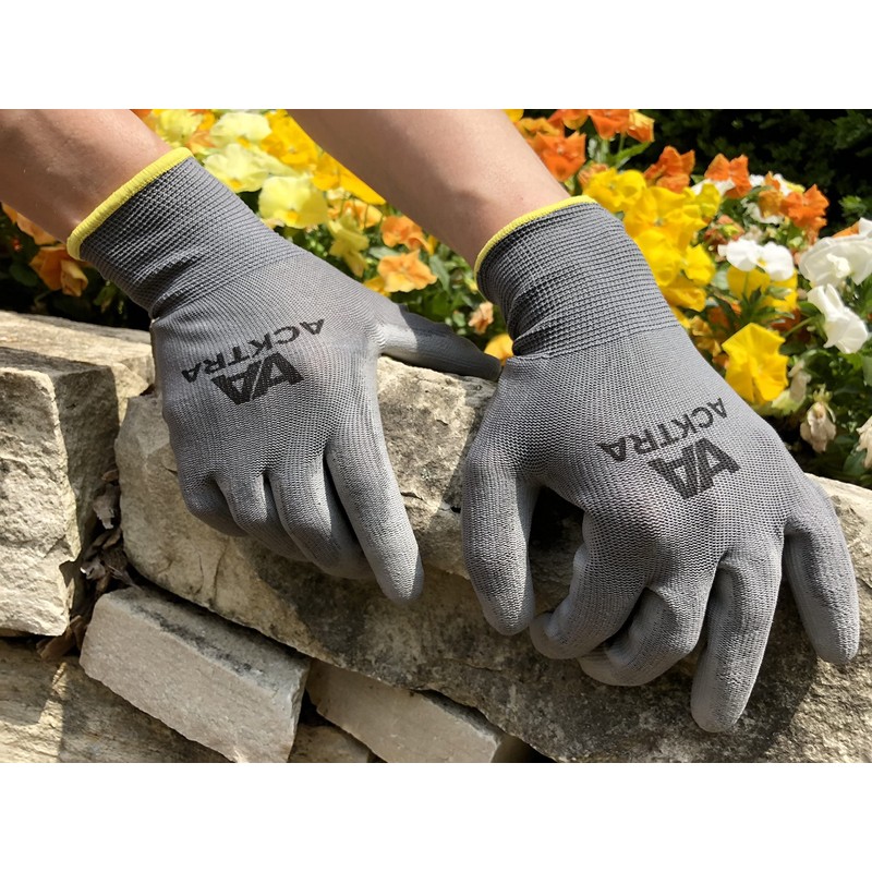 ACKTRA Ultra-Thin PU Safety WORK GLOVES 12 Pairs, WG002 Black