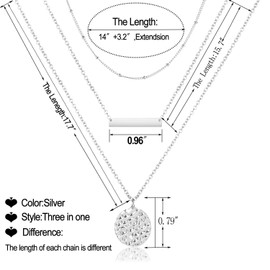 Dcfywl731 Silver Layered Necklaces for Women Delicate Jewelly Layered Pendant Chokers Handmade Star Necklace (RARRING-GOLD+ROSE GOLD)