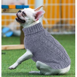 XS Dog Sweater Dog Clothes for Small Dogs Winter Chihuahua Clothes Warm Small Dog Sweater Solid Puppy Sweater Pet Yorkie Clothes Doggy Turtleneck Knitted Cat Sweater (Grey, X-Small)