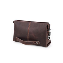 Hiram-Vintage Bolso de mano de piel para hombre con bloqueo de código, Bolsa de viaje Monedero Cartera para pasaporte, tarjeta de crédito y teléfono móvil, antirrobo