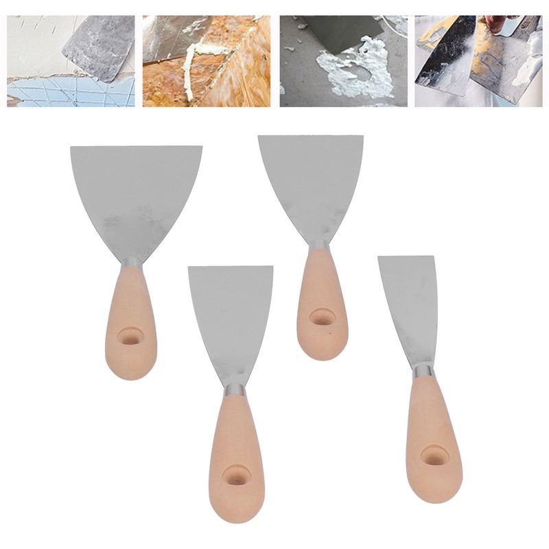 4 Pcs Putty Knife Scrapers Stainless Steel Spackle Knife Metal
