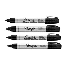 Sharpie Pro Industrial Strength Permanent Markers | Bullet Tip | Black Ink | 4 Count