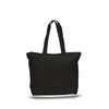 Heavy Duty Canvas Tote Bag w/Zipper Closure on Top and