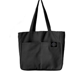 YOMOE Canvas Tote Bag for Women, Laptop Bag, Book Tote Bag with Zipper, Reusable Tote Shoulder Bag Casual for Travel, Beach, Vacation, Shopping, Work-Black