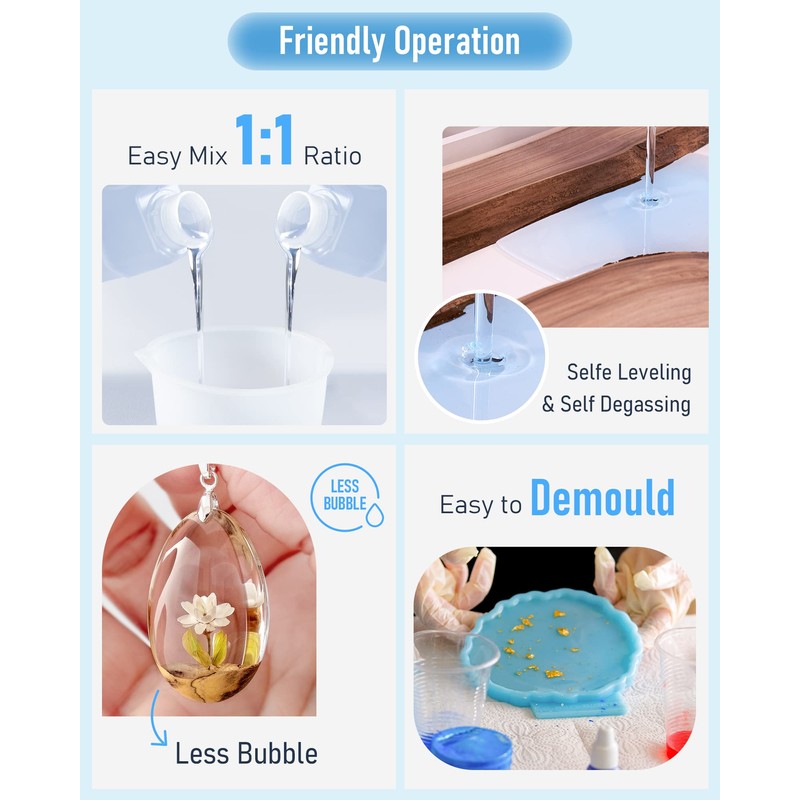Nicpro 2 Gallon Crystal Clear Epoxy Resin Kit, Not Yellowing
